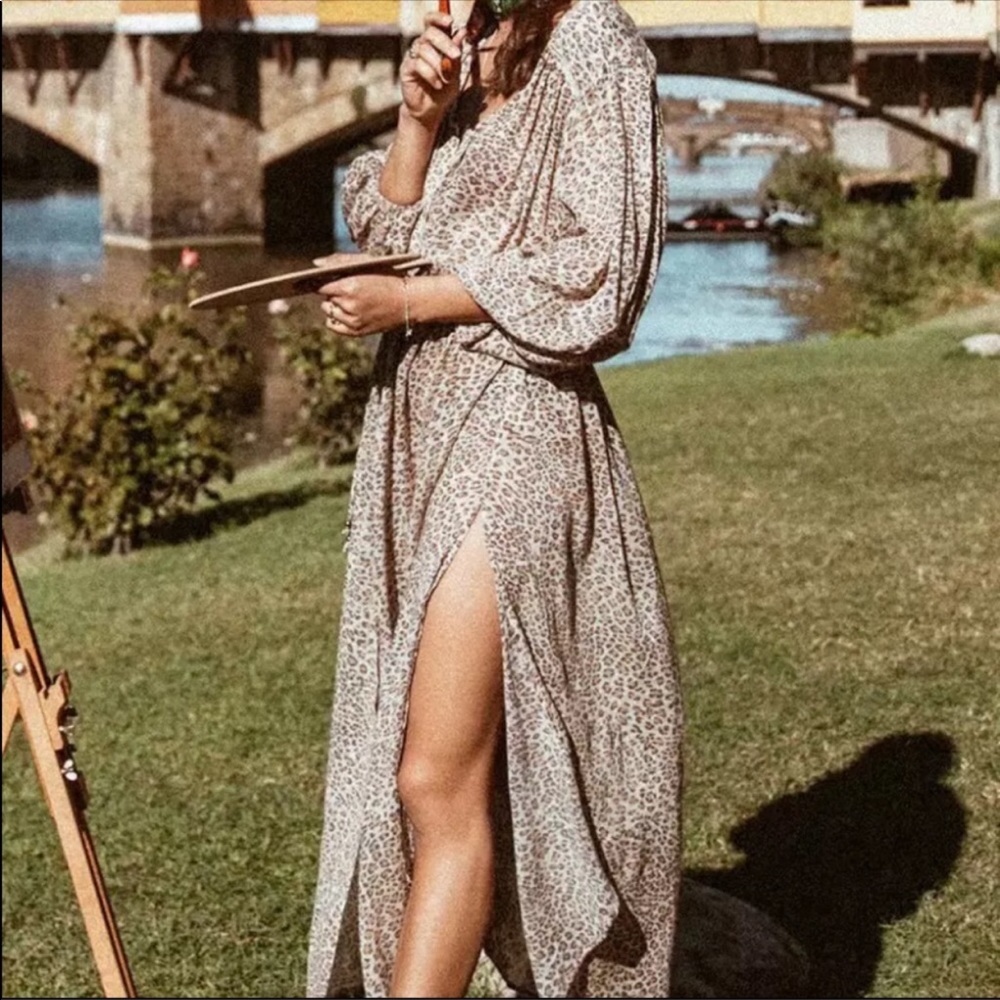 💃🏻Elise Boho Maxi Dress Leopard - Picture 13 of 16